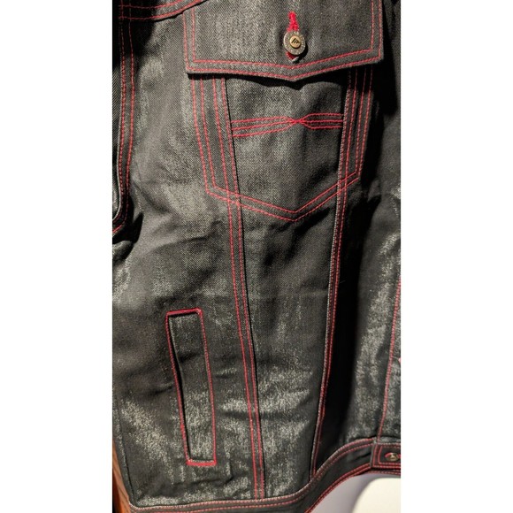 Deadstock Y2K Arctic Serial Jean Black Denim Jacket 2XL Glanz Hip Hop Urban NWT - Picture 11 of 16